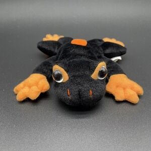 Vintage 24K BEANIE BOPPERS Black And Orange TREE FROG 1997 STUFFED PLUSH ANIMAL